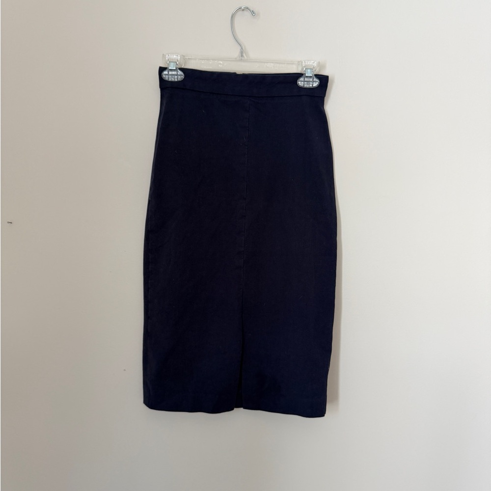 Banana Republic Navy Blue Pencil Skirt with Exposed Zipper